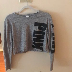 grey VS PINK crop top